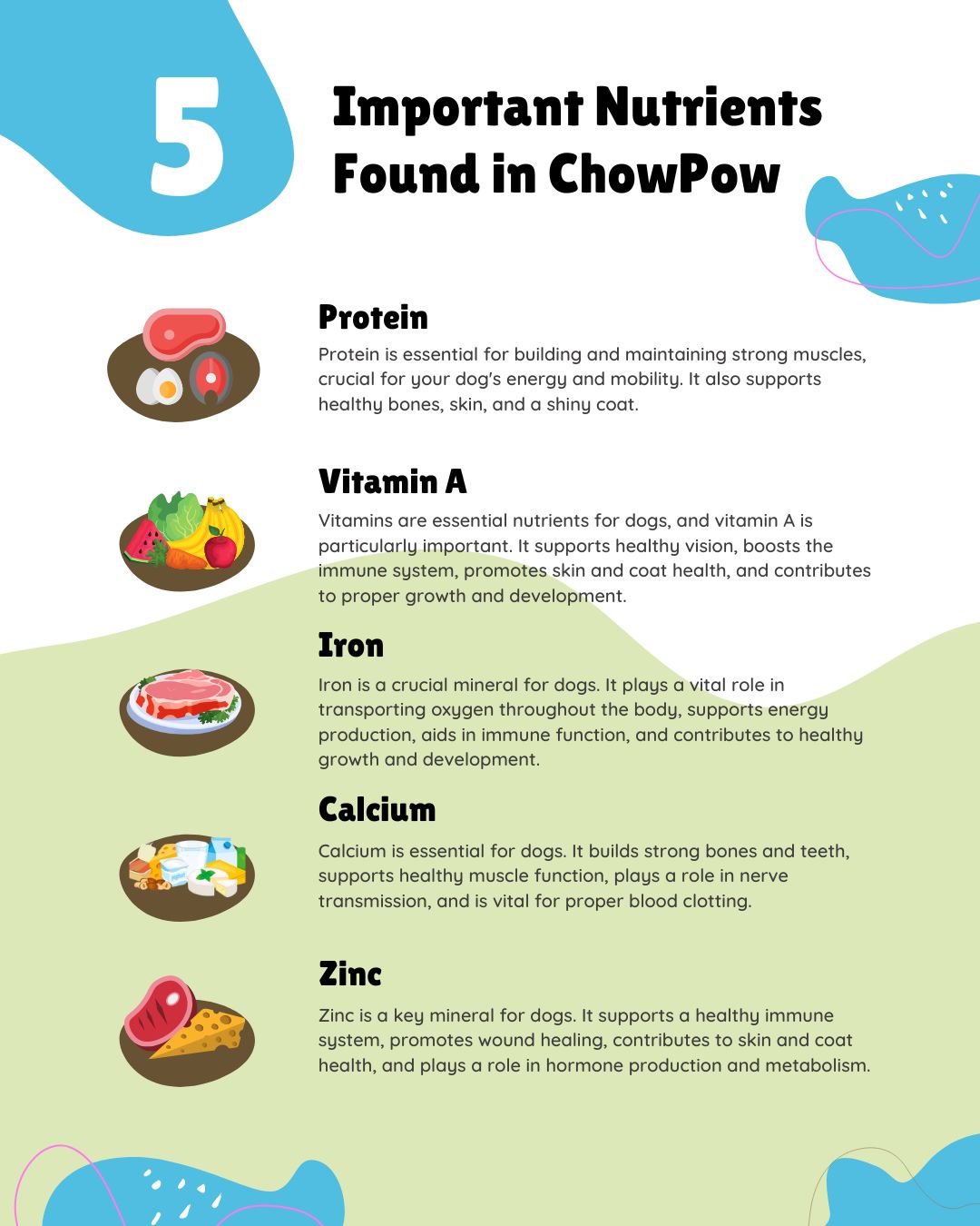 infographic displaying nutrients in chowpow infographic displaying nutrients in chowpow